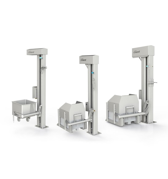 Column loaders for grinders and mixers