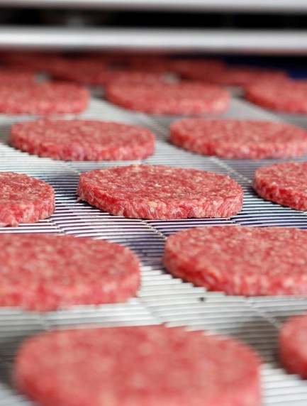 Línea de producción de carne picada para hamburguesas