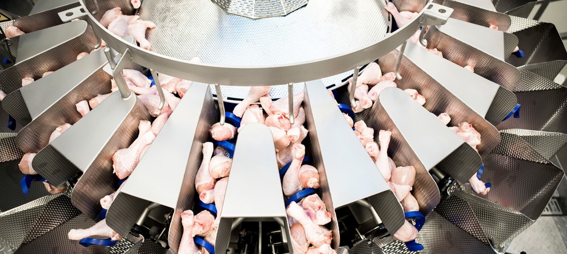 Multihead Weigher Poultry Drumstick Batching